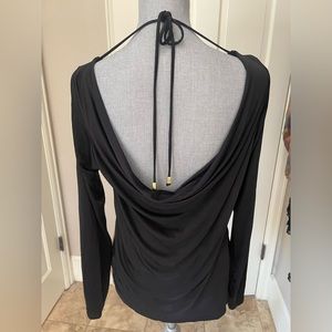 TRINA TURK Long Sleeve Top Low Back Tie